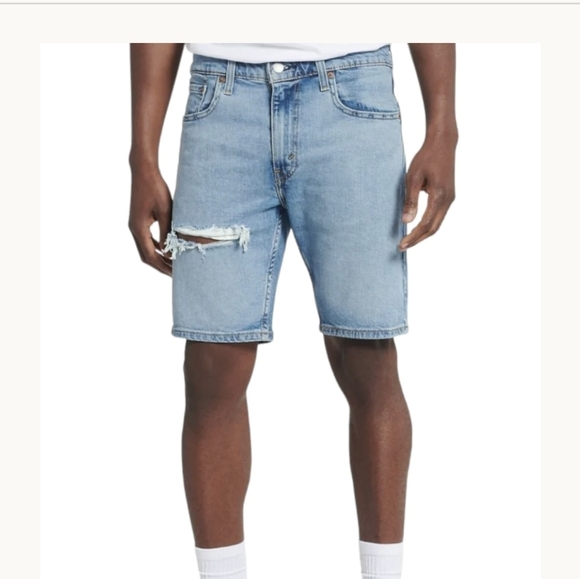 Levi's light blue jeans shorts denim -wolf scratch, size 40/11 - Picture 9 of 16